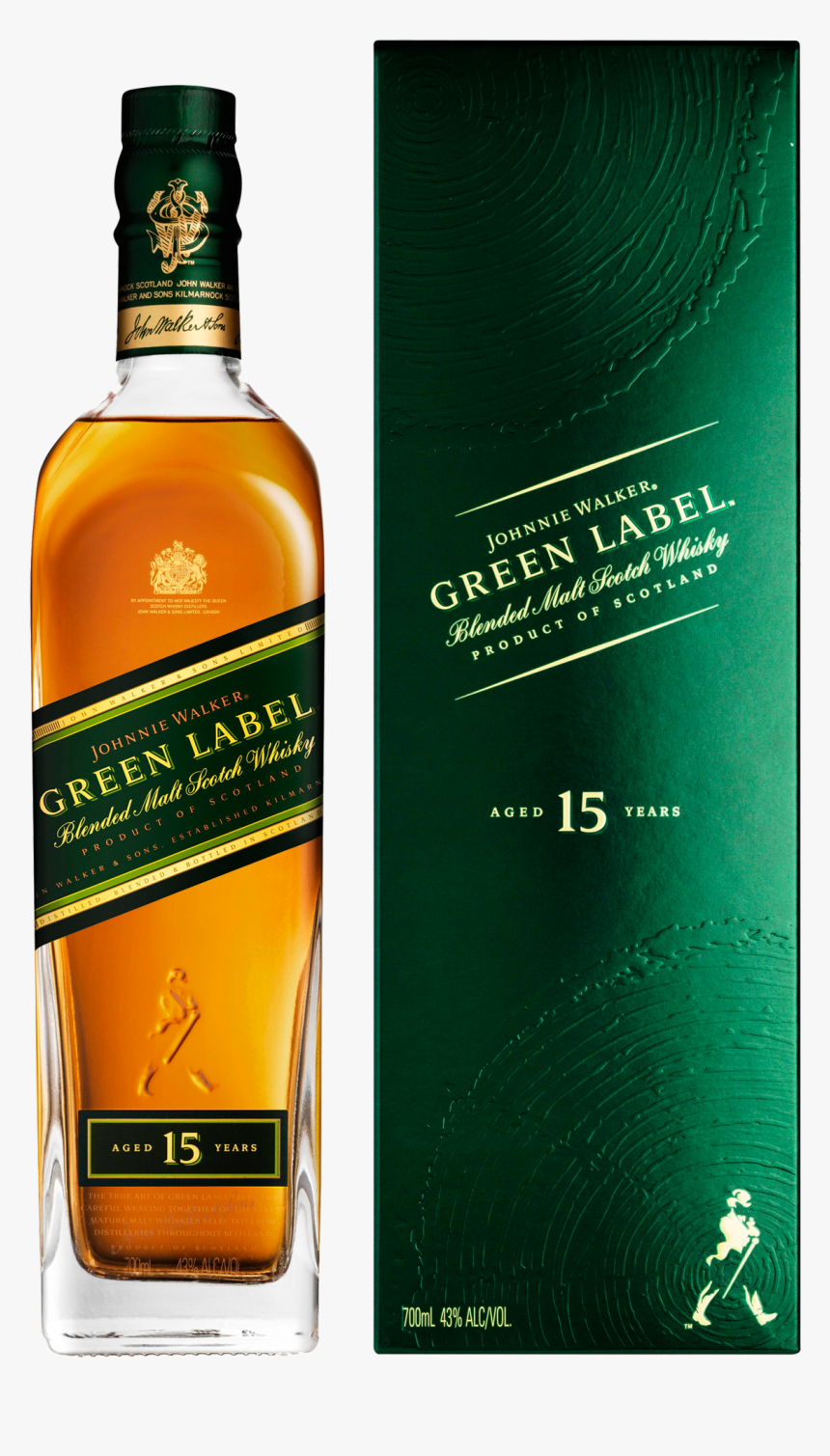 Distilled Beverage,whisky,scotch Whisky,bottle,blended - Johnnie Walker Green 750ml, HD Png Download, Free Download