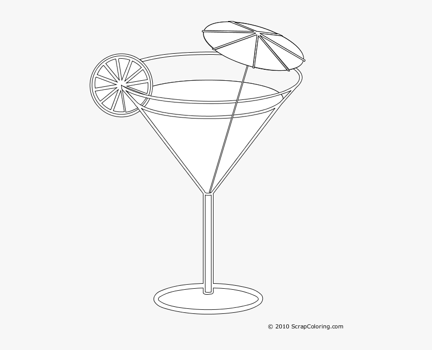 Lemonade Coloring Pages Cocktail - Martini Glass Coloring Page, HD Png Download, Free Download