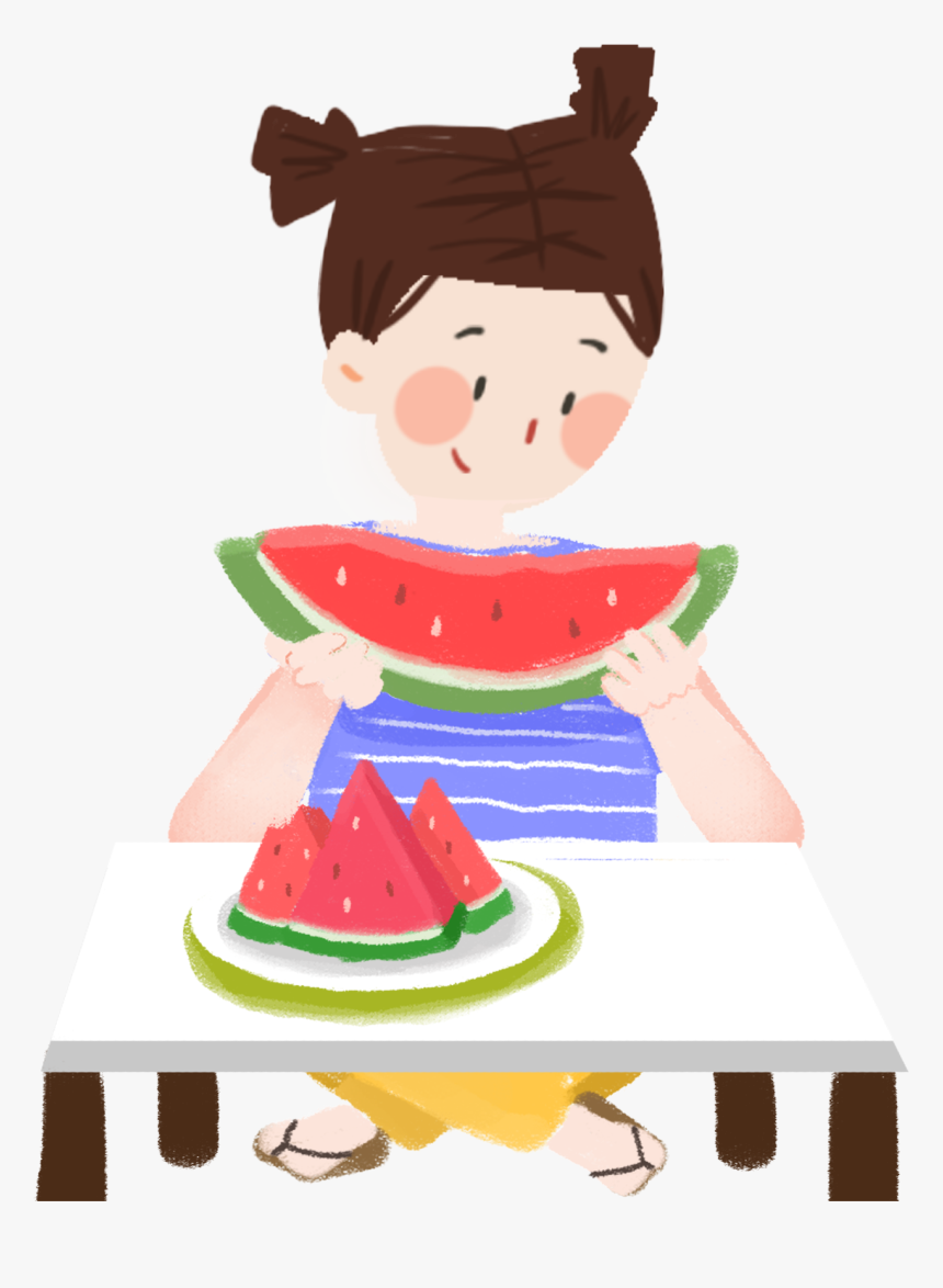 Transparent Watermelon Clipart Png - Take Watermelon On The Table Cartoon, Png Download, Free Download