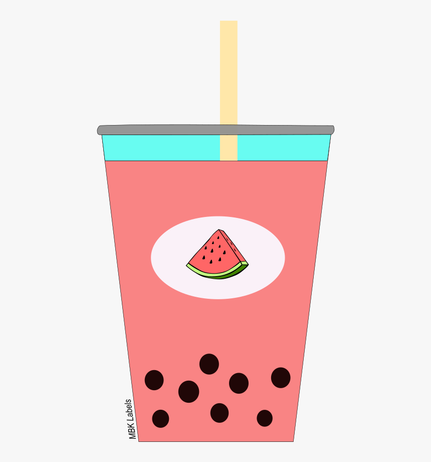 Watermelon Bubble Tea - Watermelon Bubble Illustration, HD Png Download, Free Download