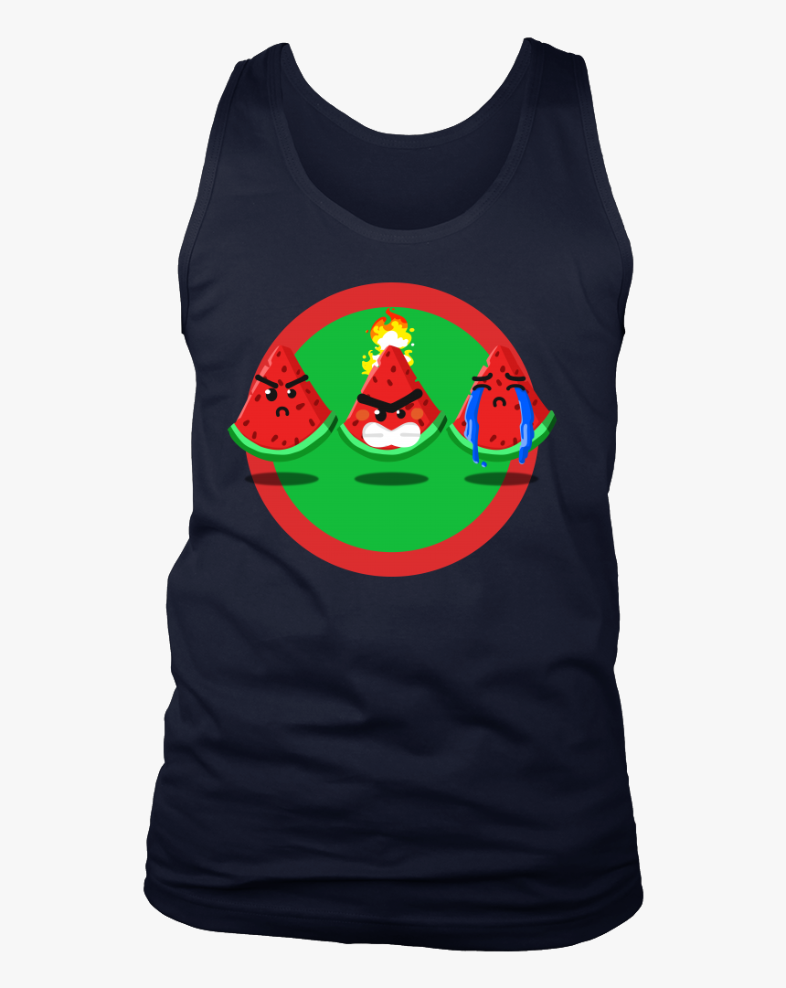 Funny Cartoon Fruit Feeling Mood Angry Watermelon Face - Space Reading Tshirt, HD Png Download, Free Download