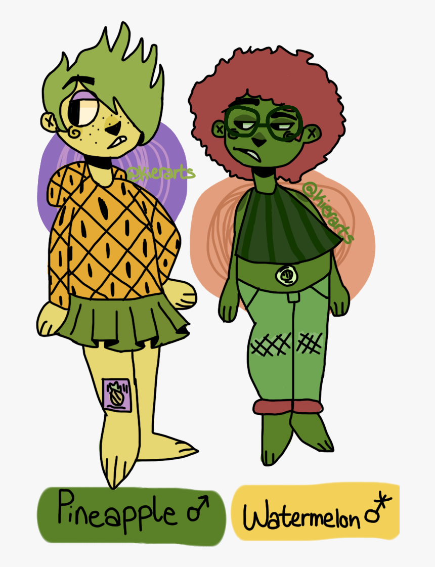 My Ocs Oc Ocs Fruit Banana Strawberry Kiwi Apple Pineapple - Cartoon, HD Png Download, Free Download