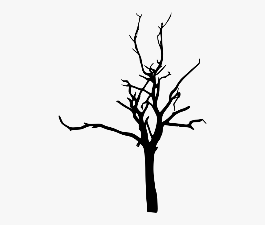 Bare Tree Branch Png - Simple Silhouette Of A Tree, Transparent Png, Free Download