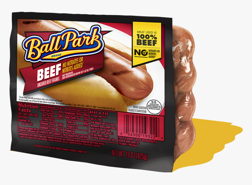 Transparent Hotdog - Ball Park Beef Franks, HD Png Download, Free Download