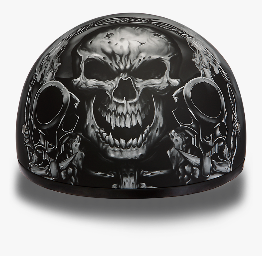 Transparent Biker Skull Png - Skull Cap Half Shell Motorcycle Helmet, Png Download, Free Download