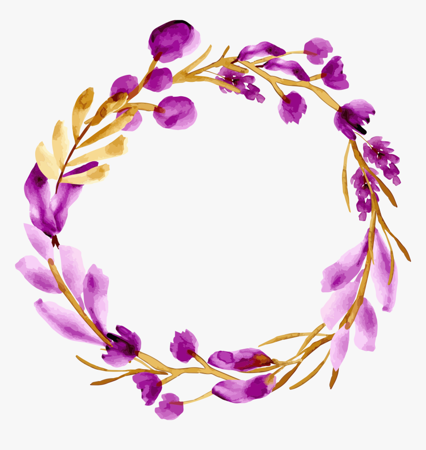 Floral Watercolor Purple Png, Transparent Png, Free Download