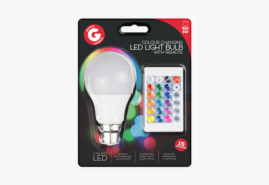 Remote Control Colour Changing Led Bulb B22 - Colour Changing Light Bulb, HD Png Download, Free Download