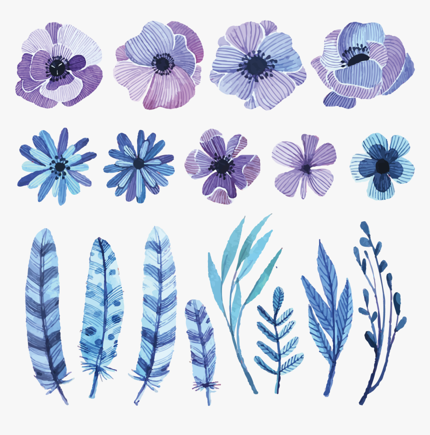 Watercolor Painting Drawing - Vector Watercolor Picture Flowers, HD Png Download, Free Download