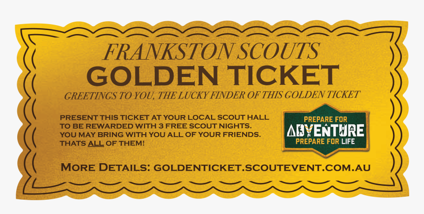 Gold Ticket Png, Transparent Png, Free Download