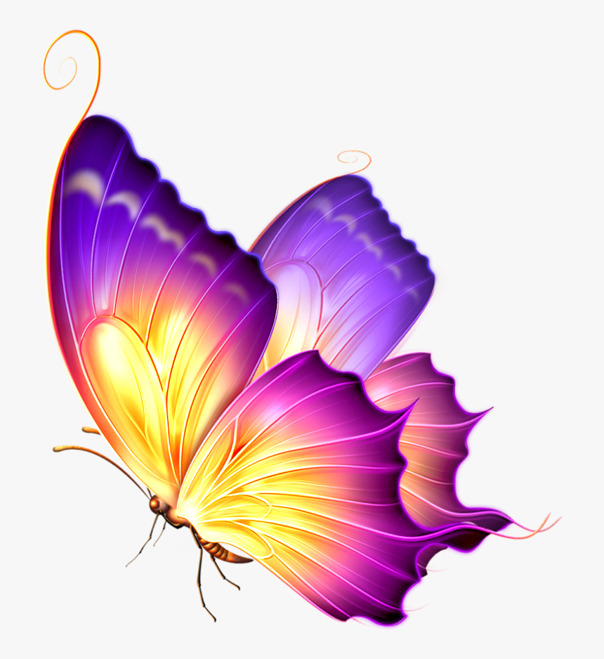 #ftestickers #butterfly #glow #pink #purple - Butterfly Png For Editing, Transparent Png, Free Download