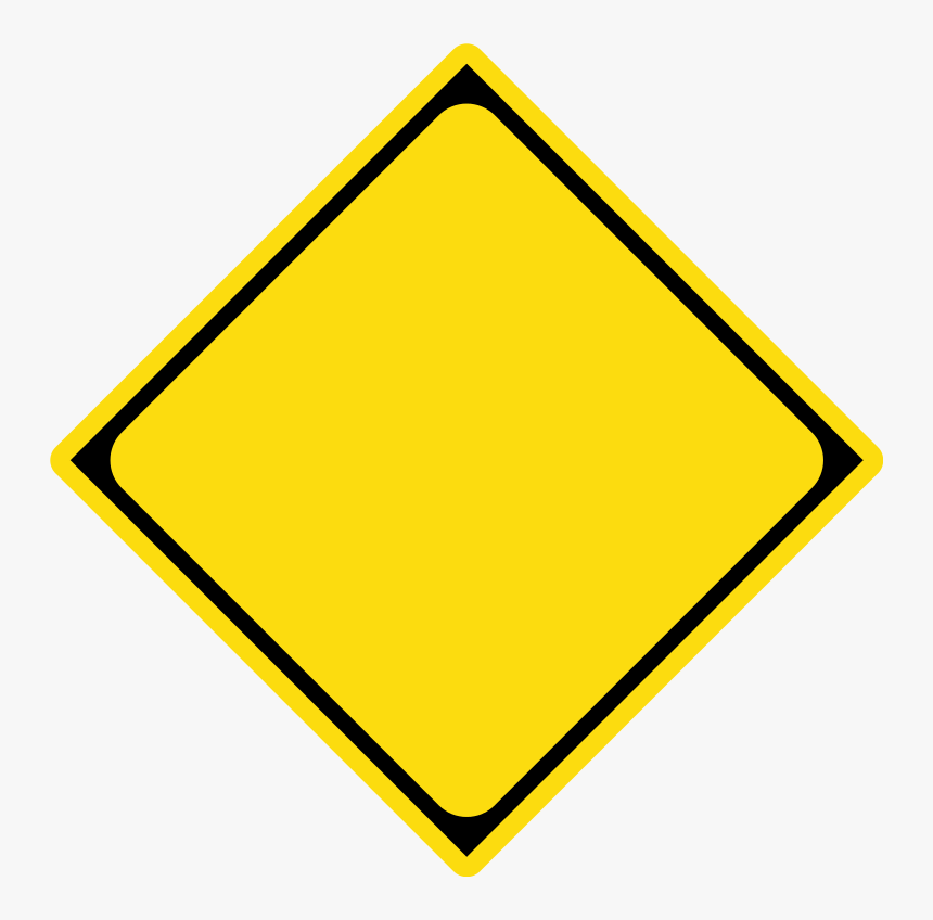 Japanese Road Warning Sign Template - Blank Yellow Diamond Road Sign, HD Png Download, Free Download