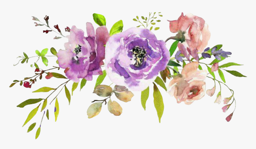 Transparent Watercolor Floral Clipart - Transparent Background Watercolor Floral Png, Png Download - Kindpng