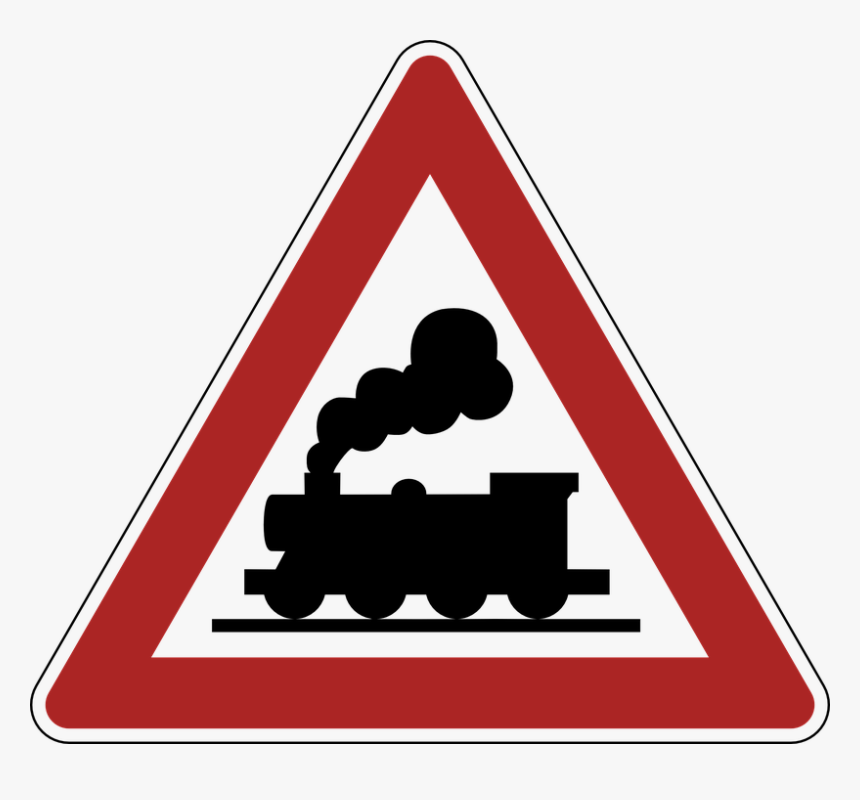 Railway Crossing Road Sign Clip Arts - Train Silhouette, HD Png Download, Free Download