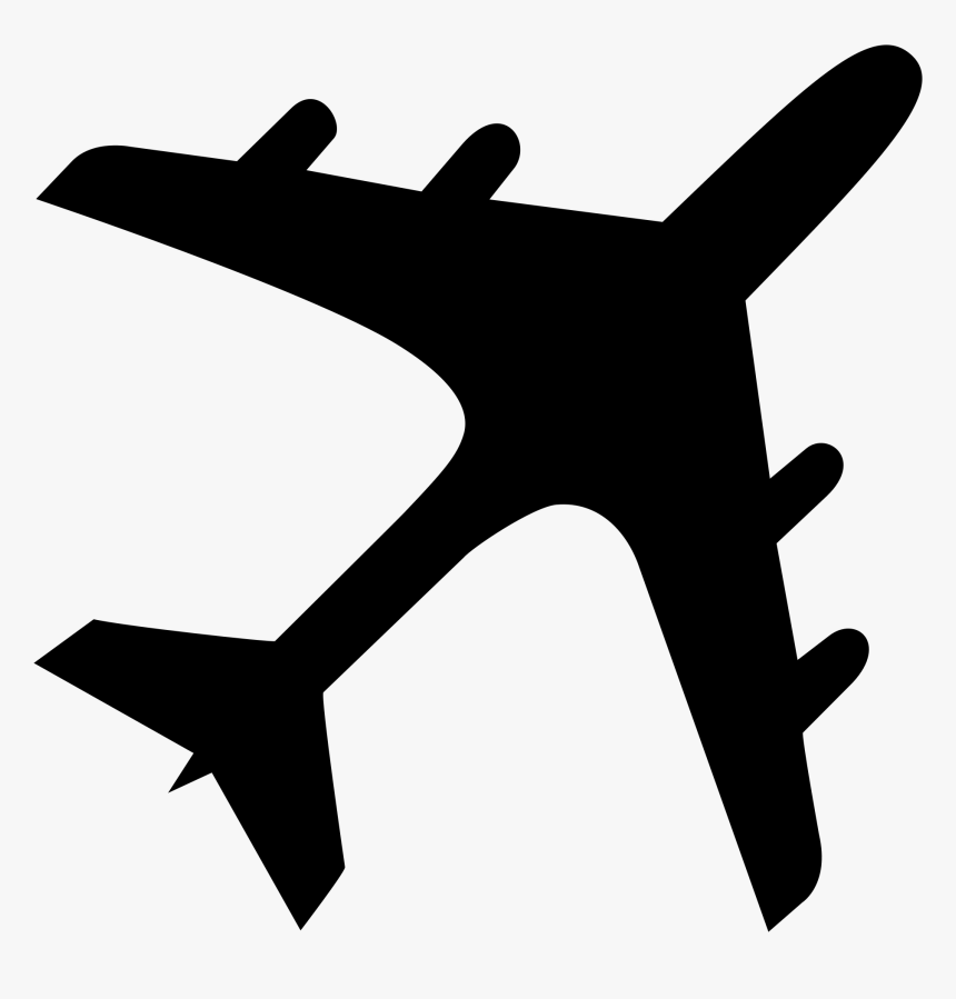 Airplane Aircraft Silhouette Computer Icons Clip Art - Airplane Silhouette, HD Png Download, Free Download