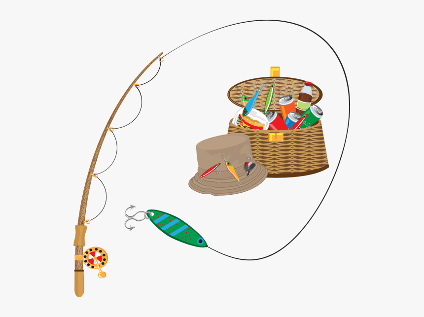 Fishing Supplies Clipart - Clip Art Fishing Gear, HD Png Download - kindpng