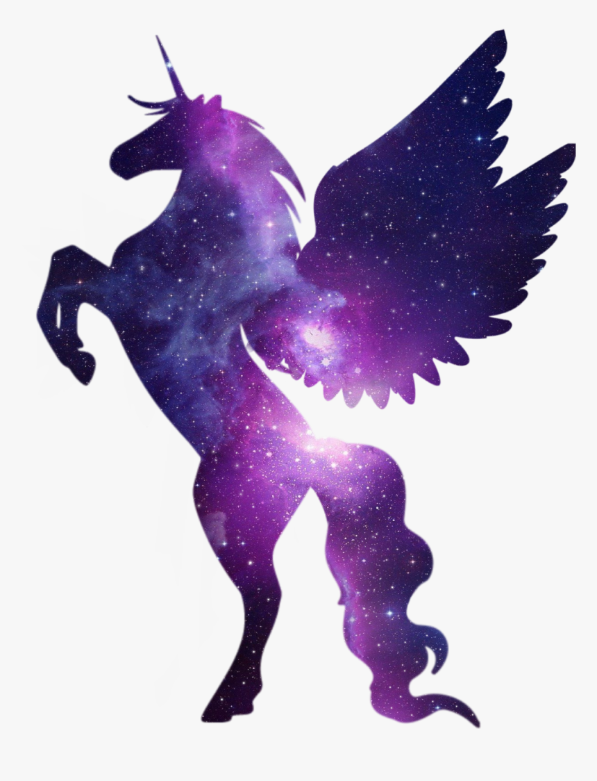 #galaxy #galaxia #unicorn #unicornio #pegaso #pegasus - Purple Unicorn Cross Stitch, HD Png Download, Free Download