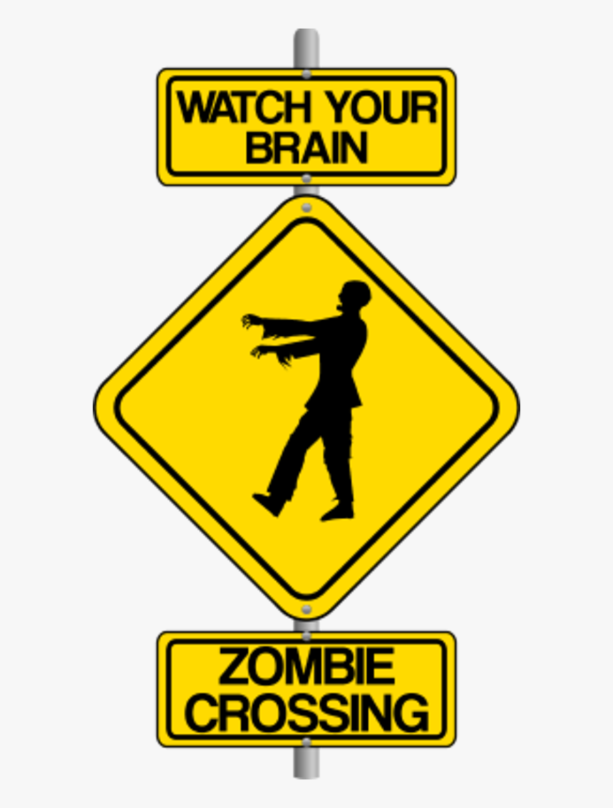 Traffic Sign Art Zombie Crossing The Street Comic Traffic - Zombie Crossing, HD Png Download, Free Download