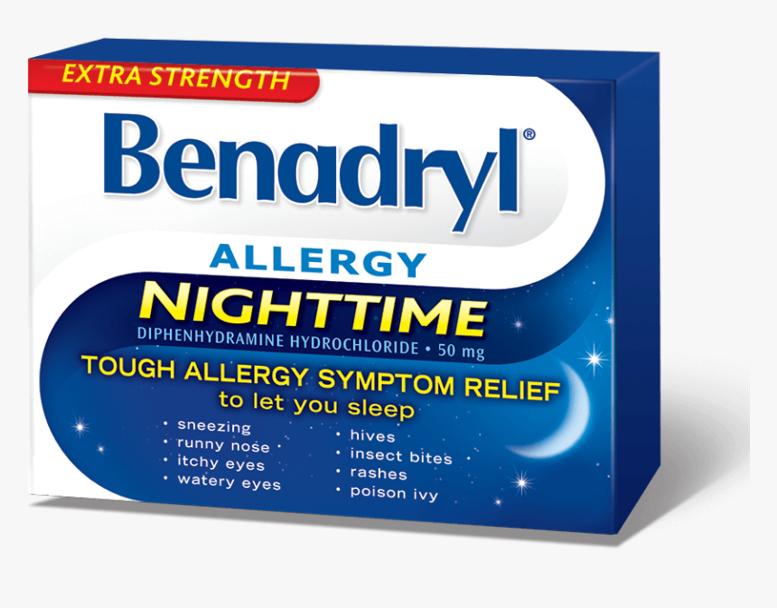 Extra Strength Benadryl® Nighttime Caplets - Benadryl Extra Strength, HD Png Download, Free Download