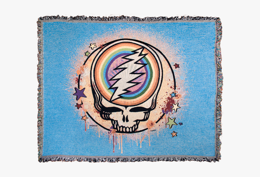 A Blue Woven Cotton Blanket With A Grateful Dead Steal - Grateful Dead Clipart Download, HD Png Download, Free Download