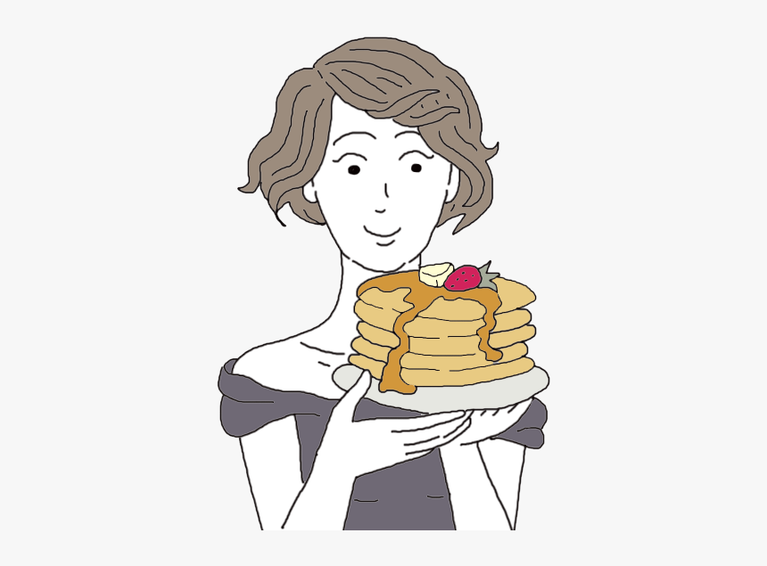 Pancakes - Girl With Pancakes Drawing, HD Png Download, Free Download