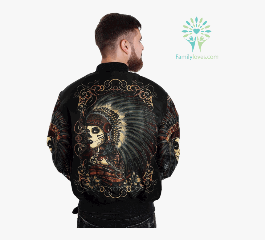 Native American Day Of The Dead Over Print Jacket %tag - Hold A Beast An Angel, HD Png Download, Free Download