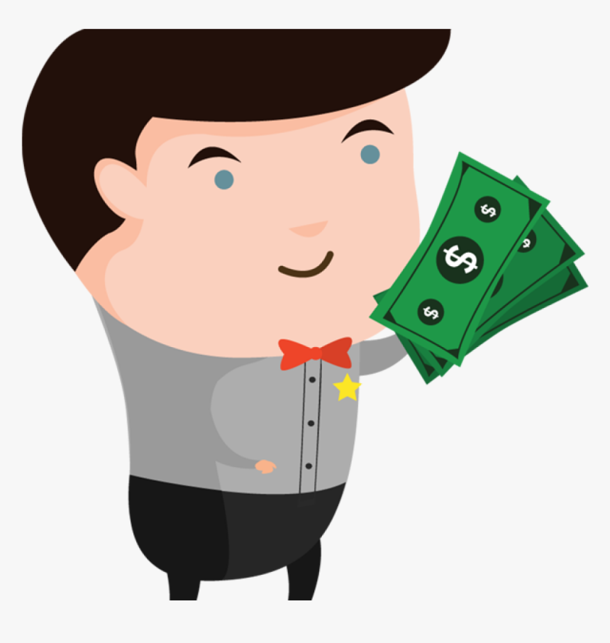 Money Bag Cartoon Clip Art - Cartoon Person With Money, HD Png Download, Free Download