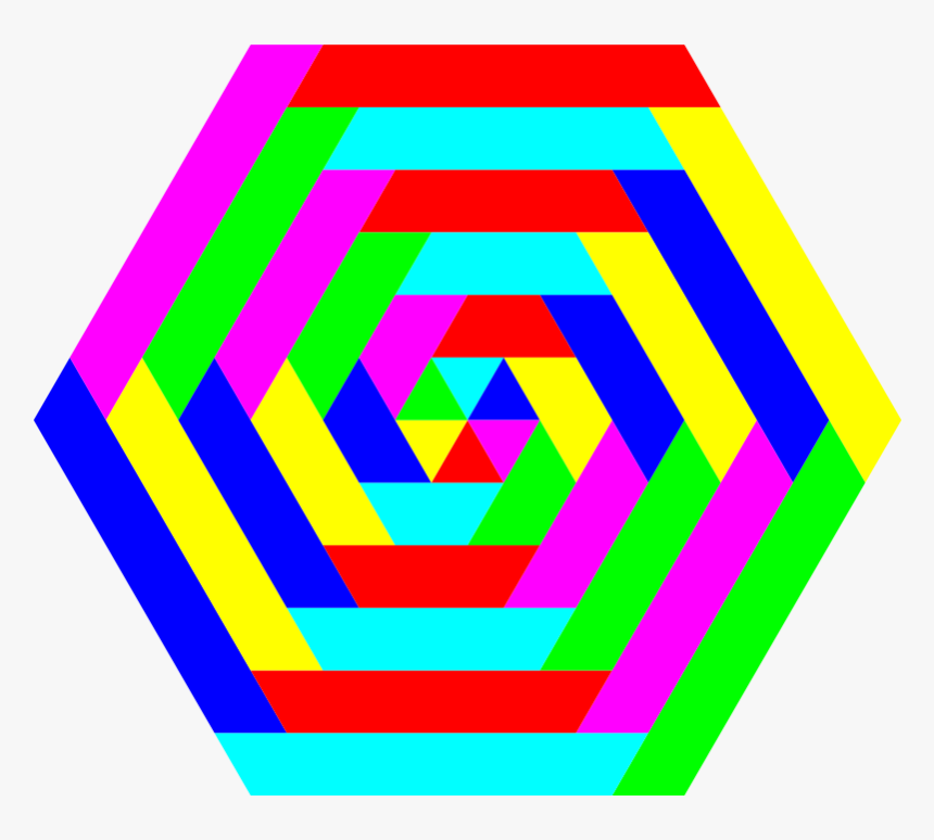 Trapezoid Clipart - Rainbow Colored Hexagon, HD Png Download, Free Download