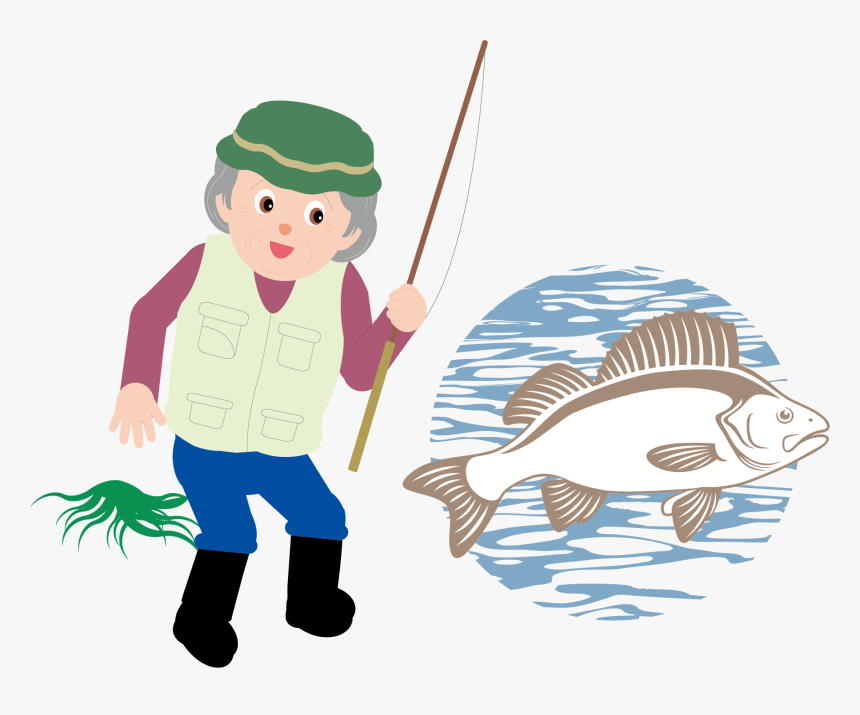 Cartoon Person Fishing - Illustration, HD Png Download, Free Download