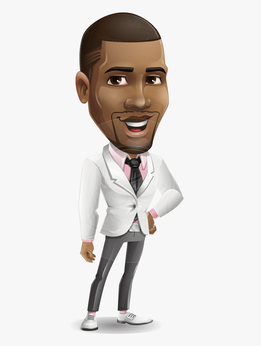 Stylish African American Man Cartoon Vector Character - Cartoon, HD Png Download, Free Download