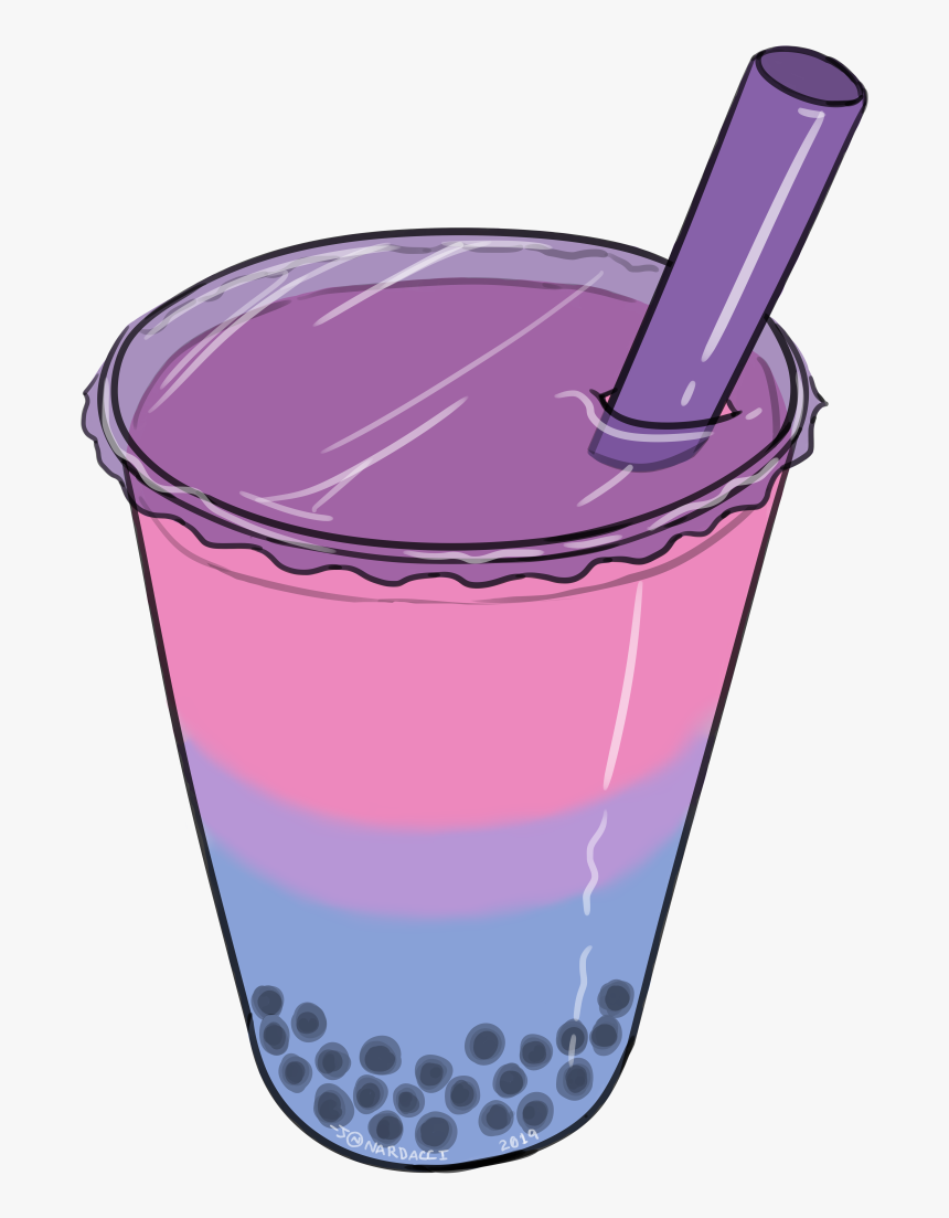 Nardacci Art New Pride Bobas Bi Bisexual Pride Boba - Bubble Tea Clipart Transparent, HD Png Download, Free Download