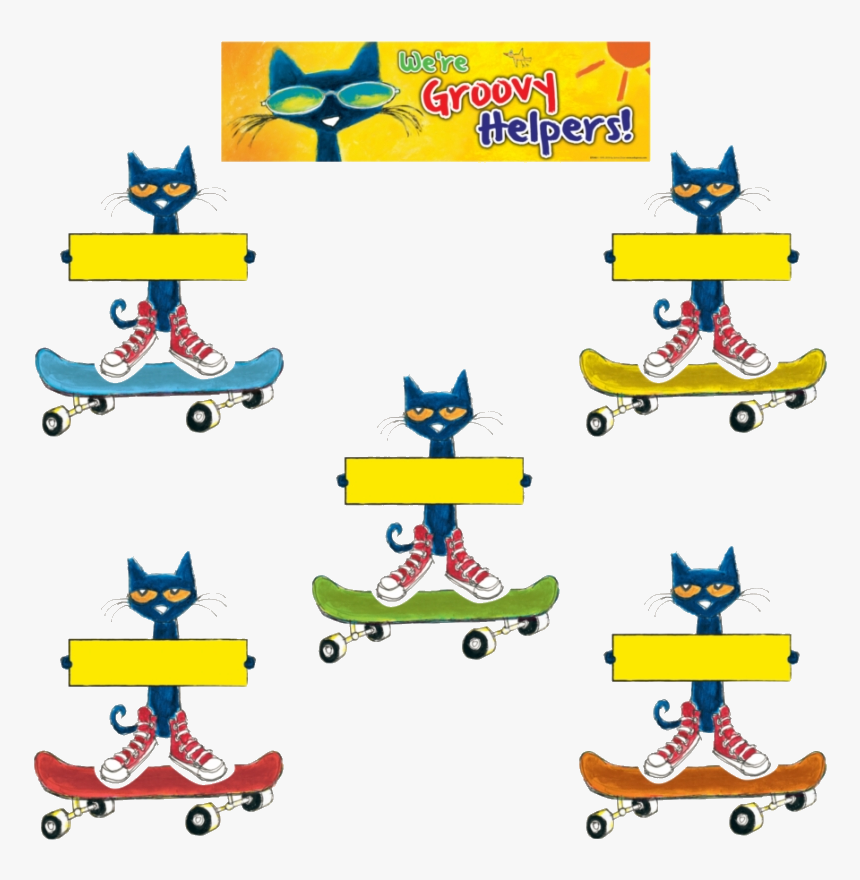 Pete The Cat Tcr Groovy Classroom Jobs Mini Bulletin - Pete The Cat With A Sign, HD Png Download, Free Download