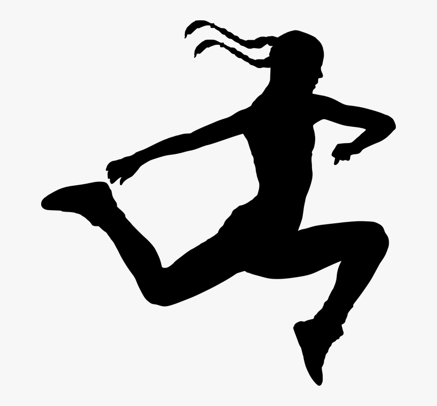 Active Person Png - Silhouette Girl Jumping Png, Transparent Png, Free Download