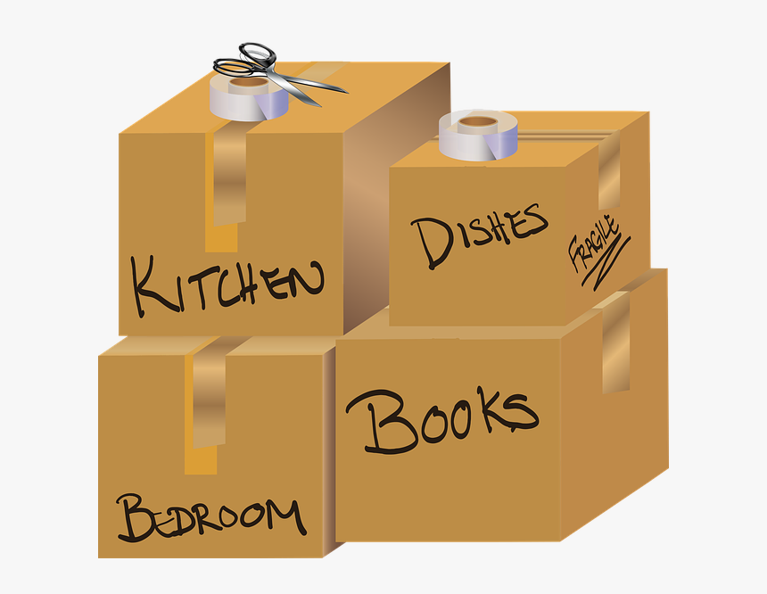Graphic, Moving Boxes, Boxes, Scissors, Packing, Move - Moving Boxes Clip Art, HD Png Download, Free Download