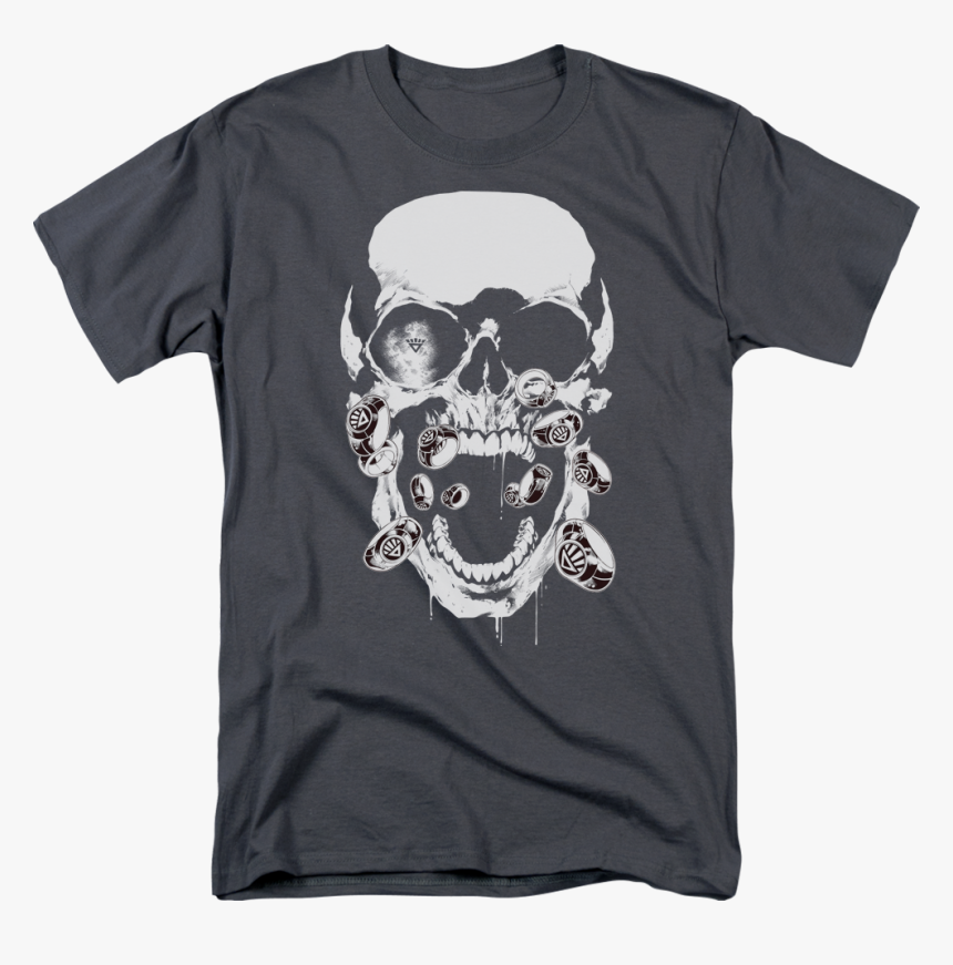 Black Lantern Skull Dc Comics T-shirt - T-shirt, HD Png Download, Free Download