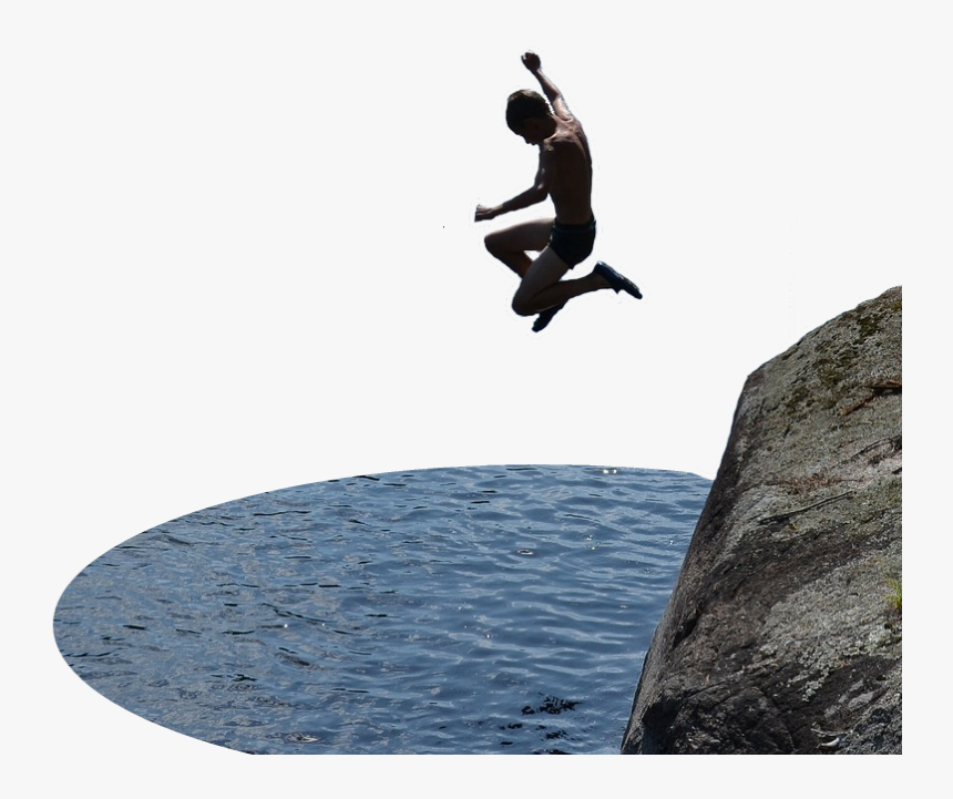 Cliff Success Jump Png - Persona Saltando A Un Rio, Transparent Png, Free Download