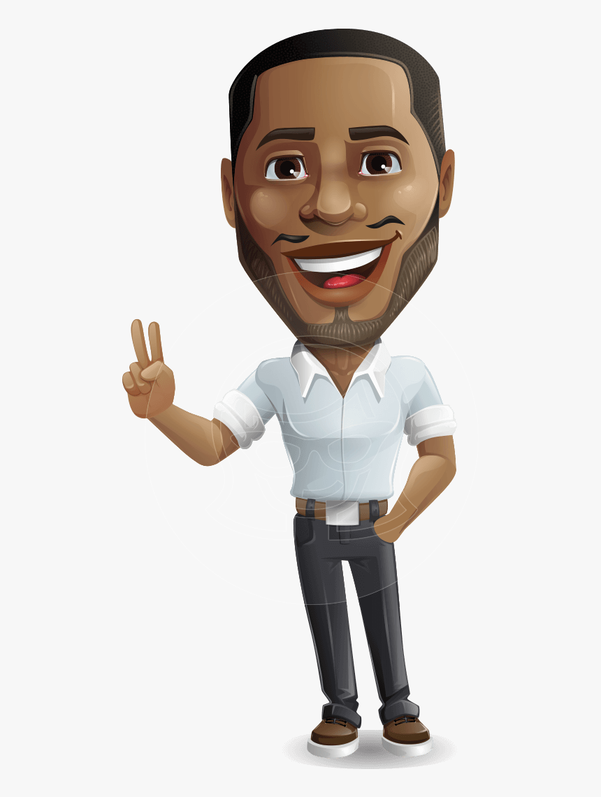 Handsome African American Man Cartoon Vector Character - African American  Man Cartoon, HD Png Download - kindpng