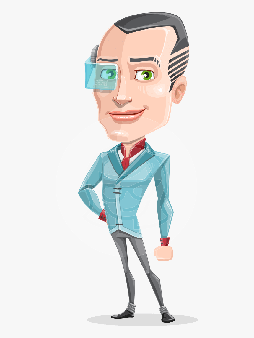 Innovative Technology Man Cartoon Vector Character - Futuristic Man Cartoon, HD Png Download, Free Download