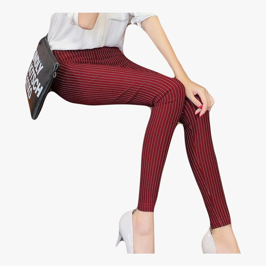 Women Vertical Striped Pants - Tights, HD Png Download, Free Download