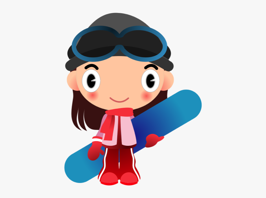 Snowboarding Clipart Cartoon Person - Planche À Neige Fille, HD Png Download, Free Download