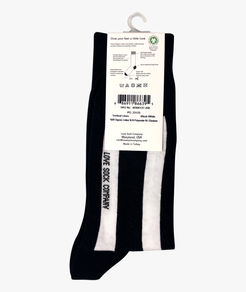 Vertical Striped White Socks - Sock, HD Png Download - kindpng