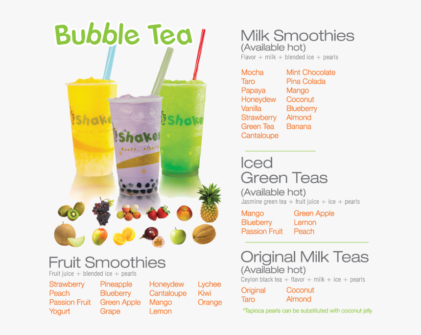 Different Flavor Of Milk Tea HD Png Download Kindpng