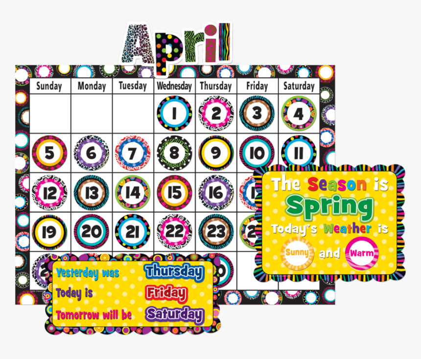 Fancy Circles Calendar Bulletin Board Display Set - Bulletin Board Calendar Sets, HD Png Download, Free Download