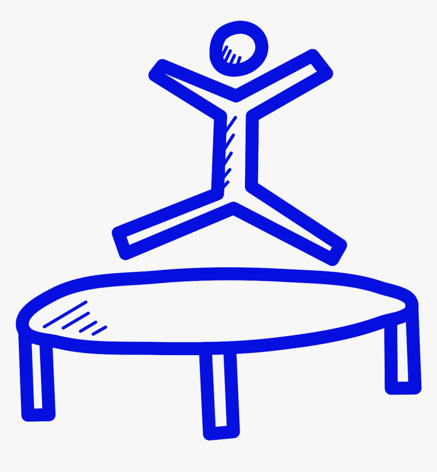 Line Drawing Of A Person Jumping On A Trampoline , - Person Jumping On A Trampoline Drawing, HD Png Download, Free Download