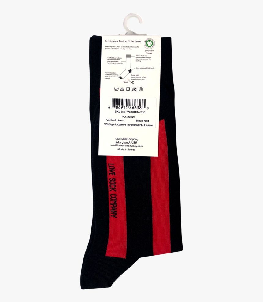 Vertical Striped Black Socks - Sock, HD Png Download, Free Download