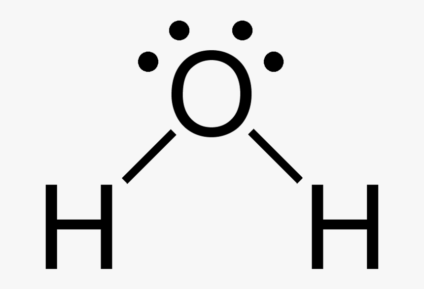 Water 2d Flat - Water Molecule Lewis Dot Structure, HD Png Download, Free Download