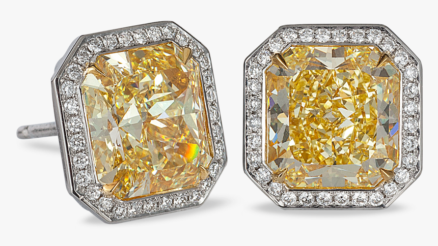Yellow Diamond Stud Earrings - Kays Yellow Diamond Earrings, HD Png Download, Free Download