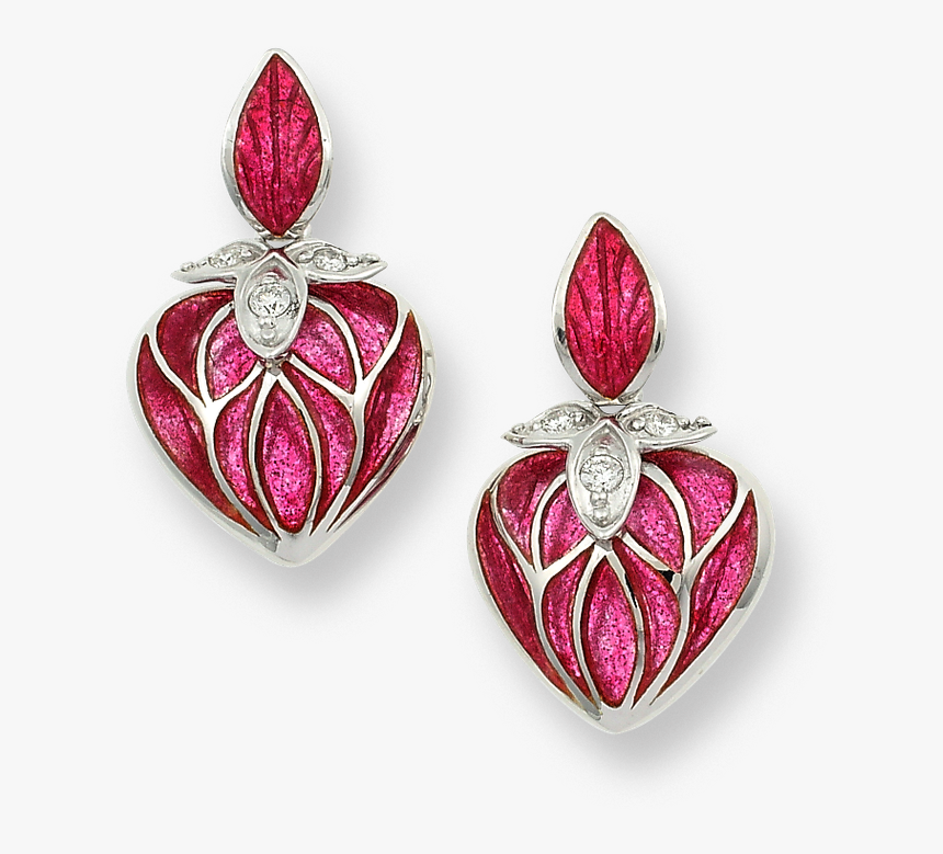 Nicole Barr Designs Sterling Silver Heart Stud Earrings-red - Red Diamond Earring Png, Transparent Png, Free Download