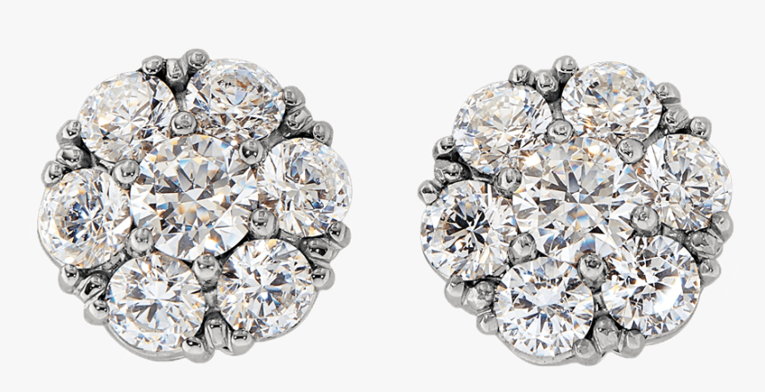 9ct White Gold Diamond Stud Earrings - Earrings, HD Png Download, Free Download