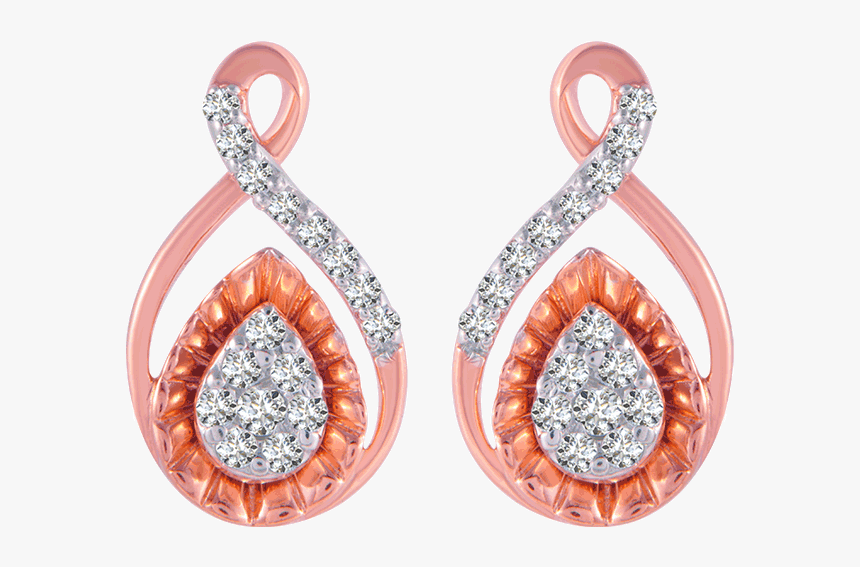 18kt Rose Gold And Diamond Stud Earrings For Women - Earrings, HD Png Download, Free Download