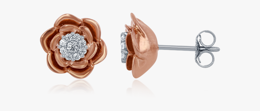Belle Rose Cluster Diamond Stud Earrings In 14k Rose - Diamond Studs Rose Gold Png, Transparent Png, Free Download